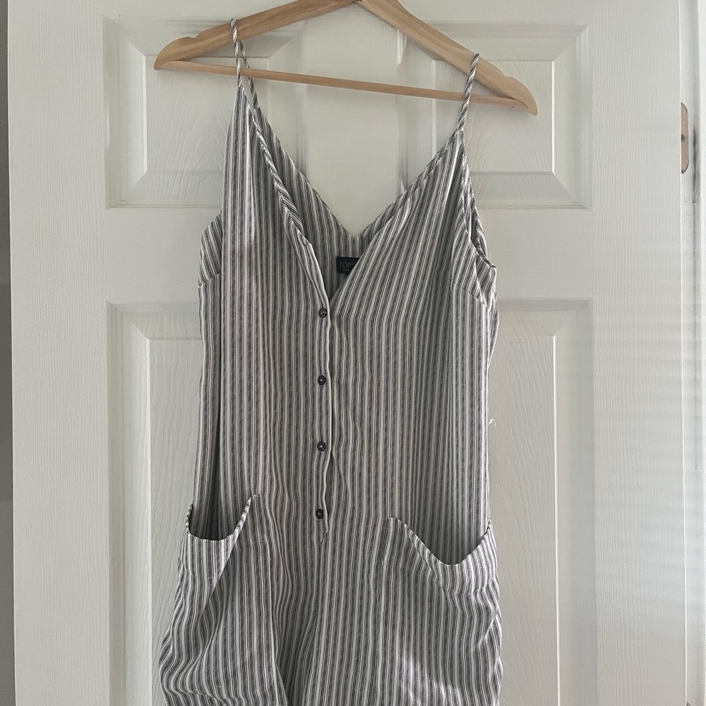Topshop Black and White Striped Top